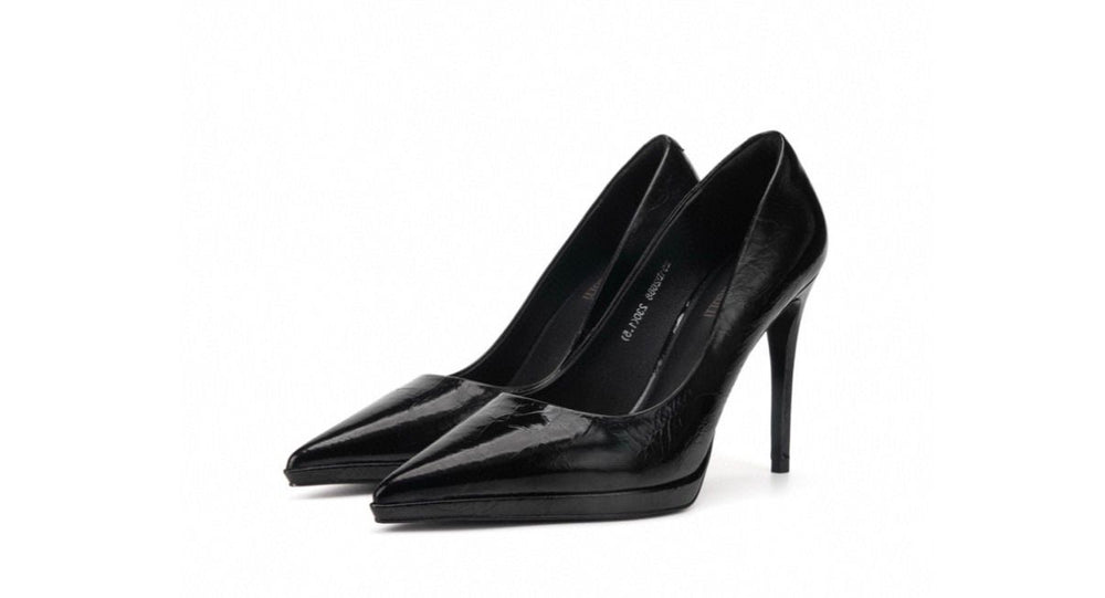 Escarpins Classiques "Chic" - Vernis Noir Talon Aiguille