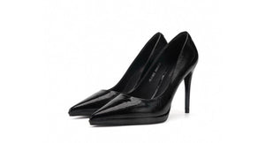 Escarpins Classiques "Chic" - Vernis Noir Talon Aiguille