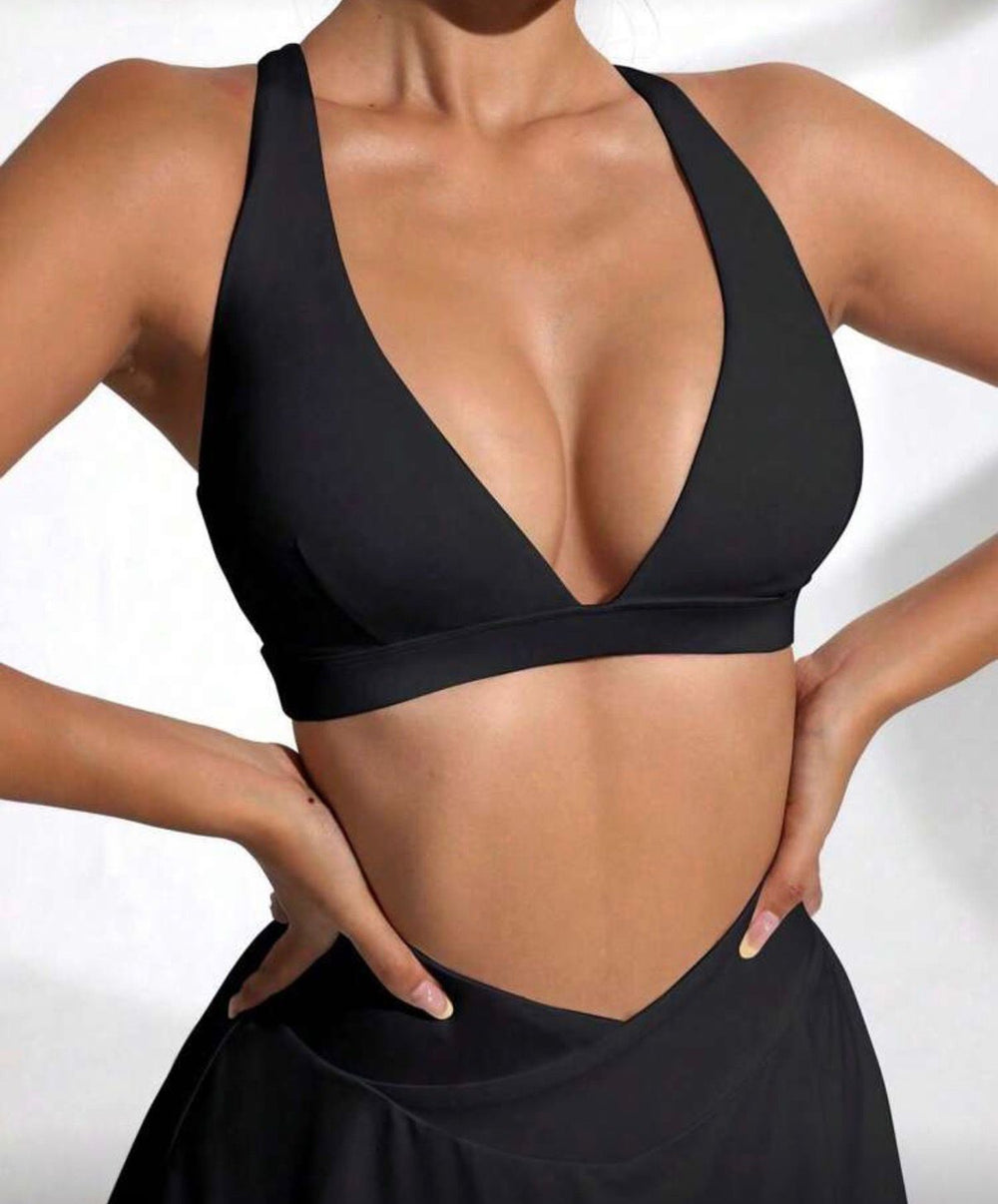 Brassière de sport douce et moelleuse avec bretelles, décontractée, élégante au printemps et en été