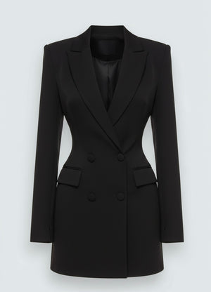 Blazer Robe Noir Croisé - Coupe Cintrée Élégante