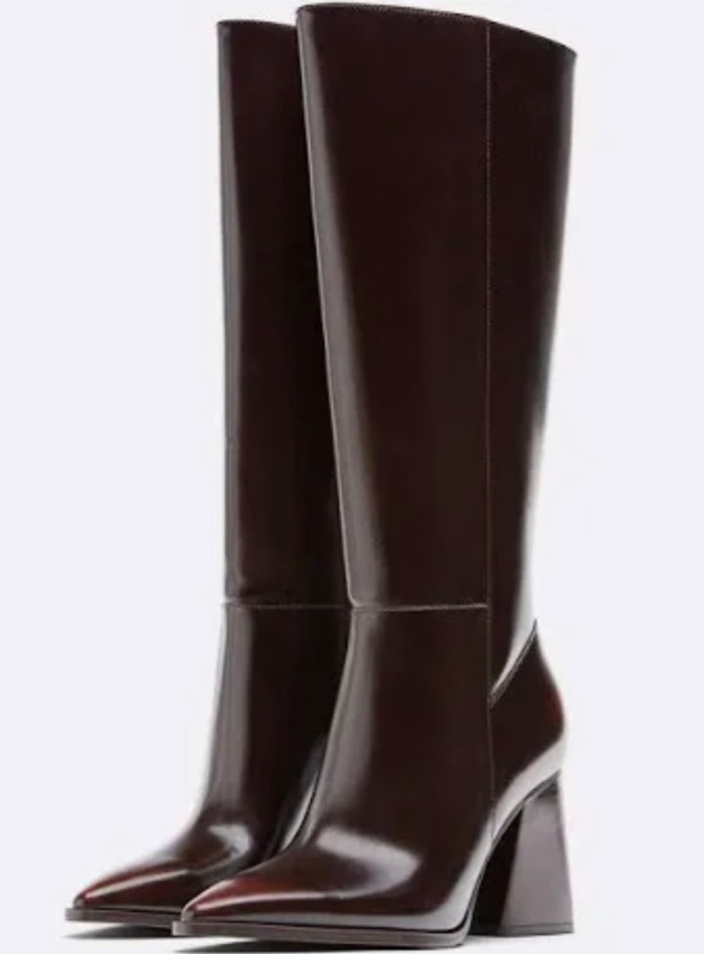Bottes Hautes Marron Chocolat - Talon Carré et Bout Pointu